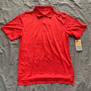Champion Golf Coral Red Striped Polo S